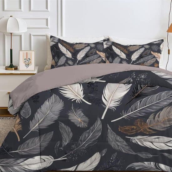 Dekbed 4 seizoenen - Slaapdeken deken - Heerlijk slapen - Omkeerbaar Boheems patroon - 240 x 260 cm - Grijs
