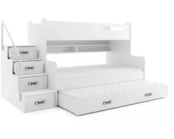 BMS - Jeugdbed - 120x200 - Wit - Inclusief Matras en Lade