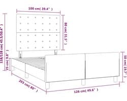 vidaXL - Bedframe - met - hoofdeinde - fluweel - roze - 120x200 - cm