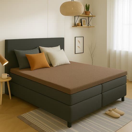 Saphira ESSENTIALS Badstof Topper Hoeslaken – Taupe – 160x200/220 cm – 20 cm Matrashoogte – 360° Rondom Elastiek – Luxe Comfort & Perfecte Pasvorm