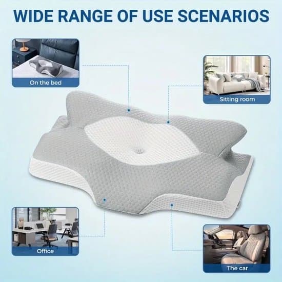 Luxe Ergonomisch Orthopedisch Kussen – 100% Traagschuim | Voor Zij-, Rug- & Buikslapers | 64 x 38 x 12 cm
