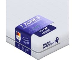 Matras - 120x200 - 7 zones - koudschuim - premium plus tijk - 15 cm - Gemiddeld