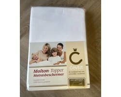 Cevilit – Molton Matrasbeschermer topper met split – Maat 160/200 100% geweven katoen