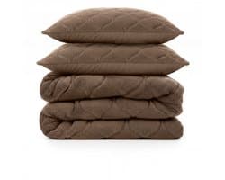 Sleeptime 2 in 1 Teddy Premium Dekbed zonder Overtrek - Dekbed Inclusief Slopen - 200 x 200 cm - Taupe/Bruin