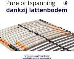 Lattenbodem 140 x 200 cm - Ergonomische 7 zones bedbodem met verstelbaar hoofdeinde - 28 latten - Belastbaar tot 140 kg
