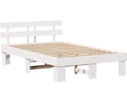 Tweepersoonsbed | Dubbelbed | Volwassenenbed | Bedframe met hoofdeinde met lade Wit 120 x 200 cm
