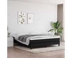 Tweepersoonsbed | Dubbelbed | Volwassenenbed | Boxspring bed stof zwart 180x200 cm