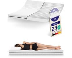 Matras - 180x200 - 7 zones - koudschuim - premium plus tijk - 15 cm - Zacht