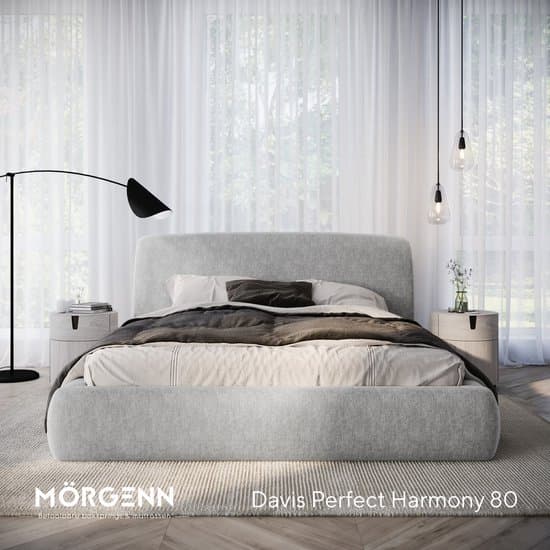 Mörgenn Bed Dune - Luxe Bedframe met opbergruimte - Met Luxury Line hotel matras - Lichtgrijs - 160x200