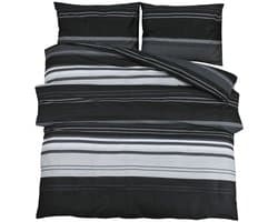 Dekbedovertrekset | Beddengoed 240x220 cm katoen zwart en wit