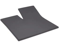 Damai Organic - Topper hoeslaken met split (tot 15 cm) - Bio satijn - 180x200 cm - Anthracite