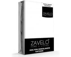 Zavelo Molton Hoeslaken - 200x220 cm - 100% Katoen - 30cm Hoekhoogte - Wasbaar tot 60 graden - Rondom Elastisch - Matrasbeschermer