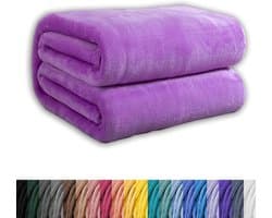 Verzwaringsdeken - Gewogen deken - Ontspanningsdeken - Zachte fleecedeken - 80 x 220 cm - Purper