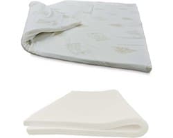 Matras Topper - Traagschuim Overlay - Verbeter Slaapcomfort - Aloë Vera Overtrek - 160x200 cm - Wit