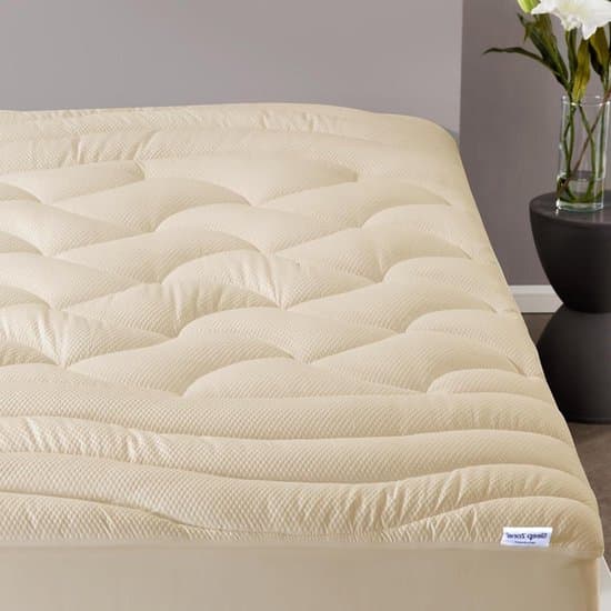 Matrastopper Tweepersoons - Matrasdekking Gewatteerd - Comfortabel Slapen - Uniek 3-Zone Ontwerp - Extra Diepe Zak - Beige