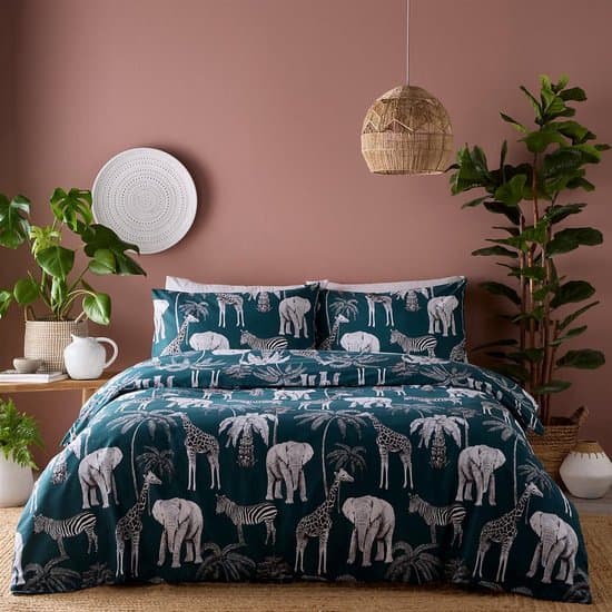 Safari Olifant Giraf en Zebra Dekbedovertrek - Tweepersoons - 200 x 200 cm. - Wilde Dieren - Dekbed