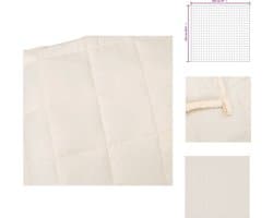 vidaXL Verzwaringsdeken - Verzwaringsdekens - Deken - Beddengoed - Verzwaringsdeken 220x240 cm 15 kg stof lichtcrèmekleurig