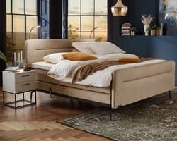 Boxspring Caresse 3310 - 140x200 - Elektrisch - Meegestofeerde Pocket 500 Matrassen - Incl. 750 topper Gelfoam - Vienna Dessert