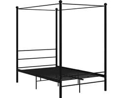 Hemelbed Frame Metaal Zwart 140x200 cm Robuust en Duurzaam