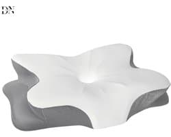 Deniva - Ergonomisch Hoofdkussen - Neksteunkussen - Traagschuim Kussen - Vlinderkussen - Zij & Rugslapers – Afneembare Hoes - Wit