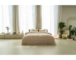 Kayori Saya Dekbedovertrek Katoensatijn - 240x200-220 + 2 slopen - Lits-jumeaux - Biologisch Katoen - Zand