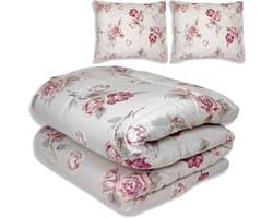 Dekbed zonder overtrek - All year 240x220cm - Bloemen Diamant Roze - Wasbaar Dekbed Zonder Overtrek – Hypoallergeen & Antibacterieel – 30 dagen proefslapen - Wasbaar hoesloos dekbed - Bedrukt dekbed - zomerdekbed & winterdekbed