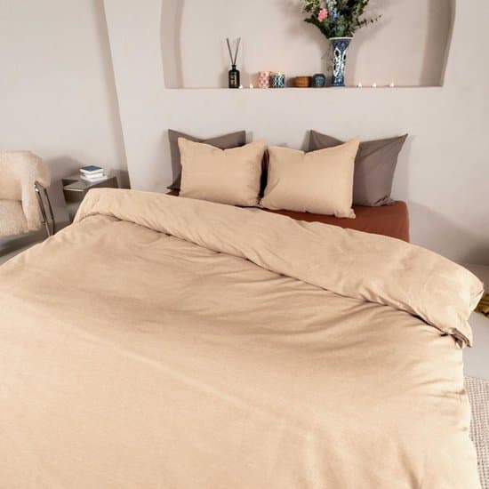 Kayori Kai Dekbedovertrek Katoen - 240x200-220 +2 slopen - Lits-jumeaux - Biologisch Katoen - Nude