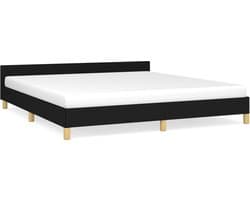 vidaXL - Bedframe - zonder - matras - stof - zwart - 160x200 - cm