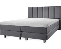 Boxspring Luxe 160x210 Vertical Antraciet Lederlook