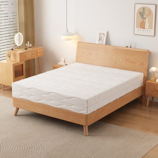 MIVRAY Matras 180x200 cm - Pocketvering met 7 Zones en H3 H4 Comfort - Oeko Tex Gecertificeerd - Schuim en Veren - Wit Grijs