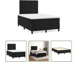 vidaXL Slaapcomfort - Boxspring - Boxspring met matras fluweel zwart 120x190 cm - Fluweel Bed - Zwarte Boxspring - Tweepersoons Bed