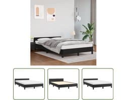 vidaXL Bed - Bed Frame - Bedframe zonder matras 120x190 cm kunstleer zwart - Kunstleder Bed - Modern Bed - Zwart Bed