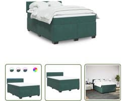 vidaXL Klikmechanisme - Dynamische Sleutel - Boxspring met matras fluweel donkergroen 140x190 cm - Draaibare Kop - Inch-newton Meetinstrument - Gereedschapset