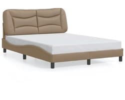 Tweepersoonsbed | Dubbelbed | Volwassenenbed | Bedframe zonder matras "Hvar" kunstleer cappuccinokleurig 120x200 cm