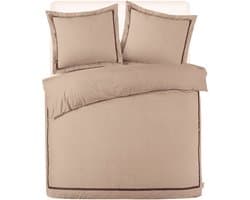 Kayori Yamato Dekbedovertrek Katoenperkal - 200x200-220 + 2 slopen - Tweepersoons - Egyptisch Perkal 300TC - Taupe