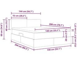 vidaXL - Opbergbed - met - matras - met - hoofdeinde - Zwart - 140 - x - 200 - cm - Fluweel
