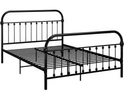 Tweepersoonsbed | Dubbelbed | Volwassenenbed | Bedframe metaal zwart 120x200 cm