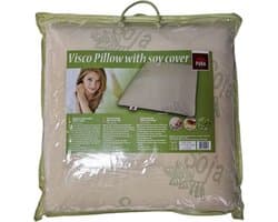 Visco Soja De Luxe Hoofdkussen Linea Pura - Wit - 55x55x12cm