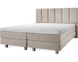 Boxspring Luxe 140x200 Vertical Taupe Lederlook