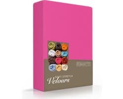 Romanette Luxe Velours Hoeslaken Tweepersoons (140/150/160/200x200/220 cm) - Fuchsia