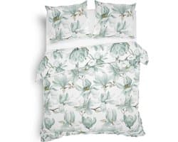 Heckett & Lane Annila Dekbedovertrek - Flanel - Lits-jumeaux - 240x200/220 cm - Mint Green