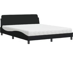 vidaXL - Bed - met - matras - "Dover" - stof - zwart - 160x200 - cm