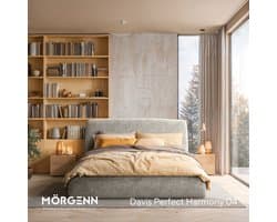 Mörgenn Bed Dune - Luxe Bedframe met opbergruimte - Met Basic hotel matras - Taupe - 160x200