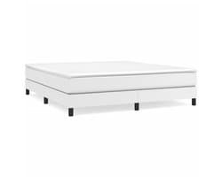 Tweepersoonsbed | Dubbelbed | Volwassenenbed | Boxspring bed kunstleer wit 160x200 cm