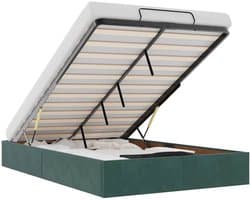 Tweepersoonsbed | Dubbelbed | Volwassenenbed | Ottoman bedframe zonder matras 120x200 cm fluweel donkergroen