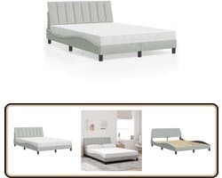 vidaXL Bed met matras fluweel lichtgrijs 140x190 cm