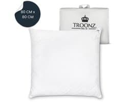 Troonz® Hoofdkussen Bamboe Six - Hoofdkussen Nekklachten- Verkoelend Hoofdkussen - Wasbaar - - Bamboe tijk 80 x 80 - Troonz Kussens