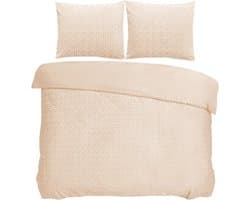 Husch - Micromink Fluweel Dekbedovertrek - 200x220 - Greek Taupe - Superzacht jacquard fluweel