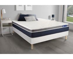 Complete boxspring met matras tweepersoons- Actisom Actilatex confort wit - Latex en traagschuim - 120 x 210 cm
