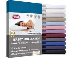 Double Jersey Hoeslaken - Hoeslaken 180x200+30 cm - 100% Katoen  Petrol